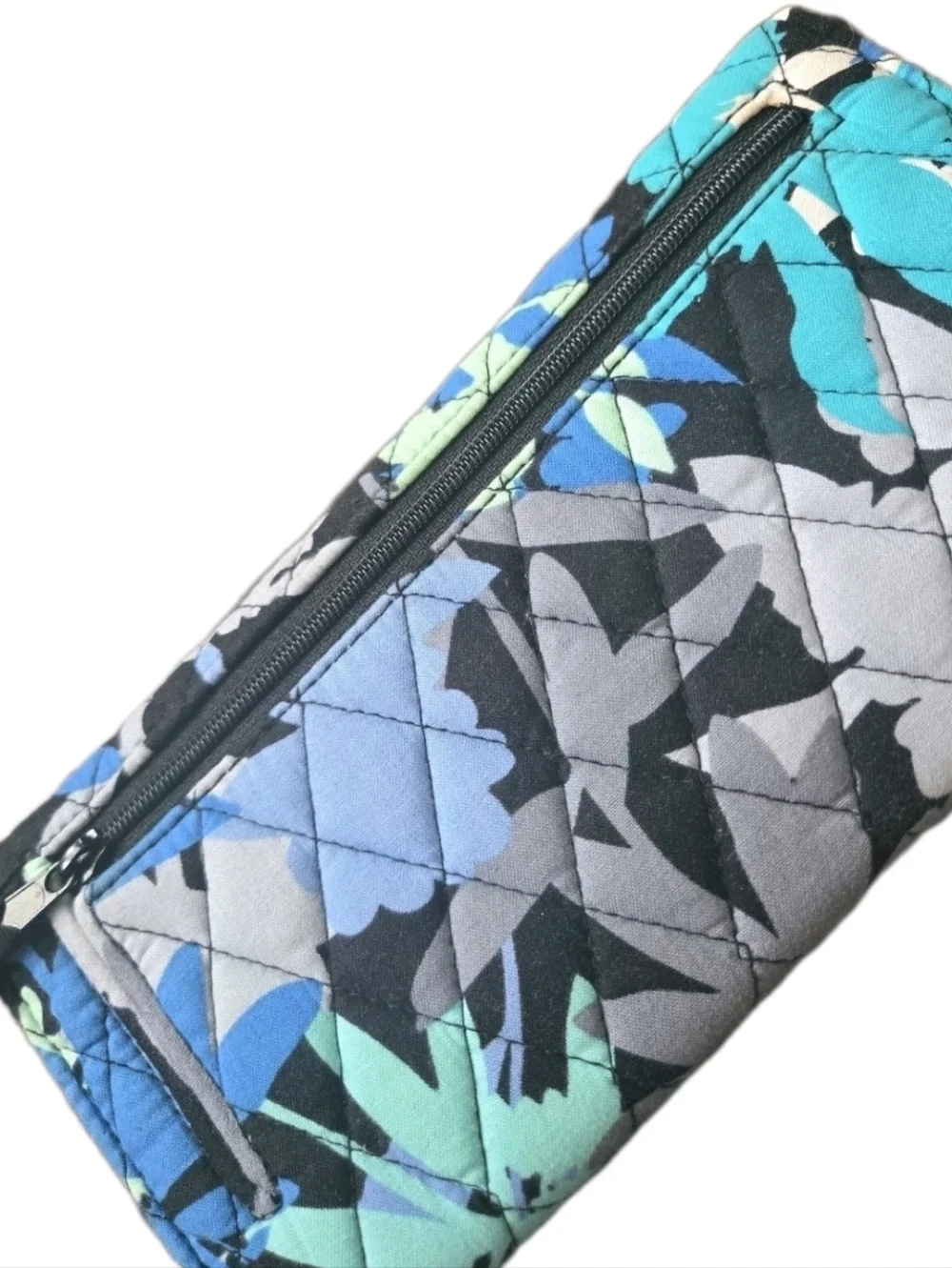 Vera Bradley Tri-fold Wallet Magnetic Closure Clutch Camofloral Retired Blue EUC - Picture 4 of 9